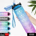 Motivational Water Bottle with Straw & Time Marker - Leakproof Tritan Portable Gym Bottle for Sports, Hiking & Camping
